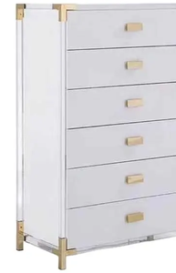 เฟอร์นิเจอร์บ้านอะคริลิคแบบกําหนดเองยอมรับ<span class=keywords><strong>ตู้</strong></span>หกลิ้นชักสีขาวสไตล์โมเดิร์นเรียบง่าย<span class=keywords><strong>ตู้</strong></span><span class=keywords><strong>เก็บ</strong></span>ไม้พร้อมโครงอะคริลิค - Product Image 4