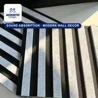Grille acoustique moderne en fibre de polyester gris clair à rayures verticales, haute densité, pour la réduction du bruit dans le salon