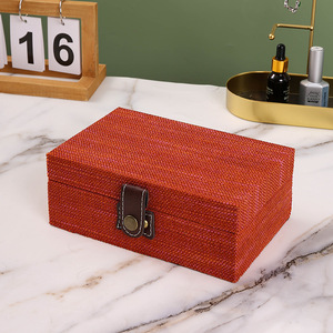 Solid Color Linen Texture Jewelry <b>Box</b> Flip Lid Desktop Storage Organizer <b>Gift</b> Packaging <b>Box</b> - Product Image 4