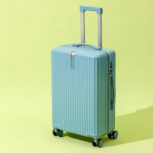 厂家直销高品质橙色奢华套装可拆卸国王马球行李箱带轮子彩色ABS行李箱