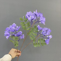 Fleurs artificielles de Jacaranda violettes 64 cm en soie et plastique, haute simulation, respectueuses de l'environnement, pour la décoration de la maison et de mariage