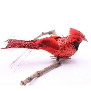 12 paket çevrimiçi bahçe dekorasyon küçük renkli köpük kardinal yapay kuşlar el sanatları