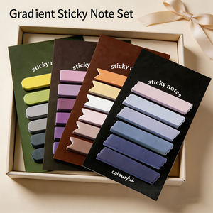 Blocs-notes adhésifs colorés dégradés, étiquettes indexées autocollantes pour le bureau et l'école, 30 à 150 pièces par bloc - Product Image 6