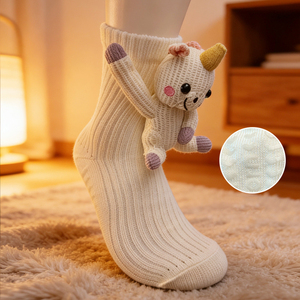 Calcetines de Invierno de Alta Calidad, Transpirables, con Diseño de Animales, Tejido de Punto, Calcetines Navideños Lindos con Dibujos Animados - Product Image 2
