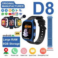 Reloj Inteligente Android con Gran Memoria de 8GB, Resistente al Agua IP67, 4G, GPS para Niños, Llamada SOS con un Toque, Correa Adicional Opcional