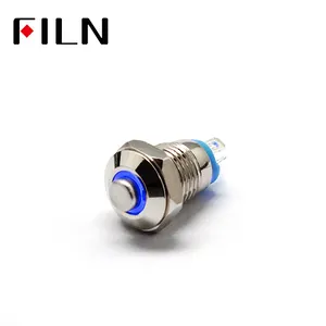 FILN 8mm interruttore a pulsante in metallo interruttore a pulsante momentaneo Ce IP65 Smok Novo 4 Mini interruttore aria 12v pulsante 3v 380v 3A