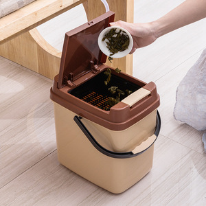 Cubo para Posos de Té de 6-10L con Tapa, Cuadrado, con Filtro de Drenaje para Mesa de Té, Uso Doméstico - Product Image 2