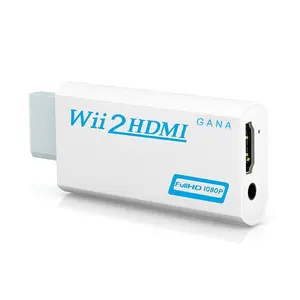 Adaptor Konverter Wii Ke HDMI Full HD 1080P, Konverter Wii Ke HDMI, Audio 3.5Mm untuk PC HDTV, Tampilan Monitor Warna Putih dan Hitam