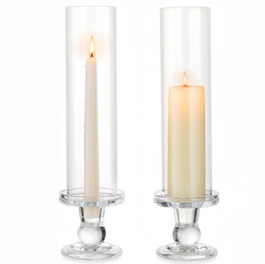 <strong>Hurricane</strong> Wind-proof Sleeve <strong>Glass</strong> Tube High Base <strong>Glass</strong> <strong>Candle</strong> <strong>Holder</strong> for 2.2cm Taper <strong>Candles</strong> Outdoor Party Wedding Decoration - Product Image 1