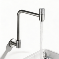 Robinet de cuisine et de salle de bain mural en acier inoxydable 304 à poignée unique, personnalisable OEM, vente en gros, robinet d'évier rotatif