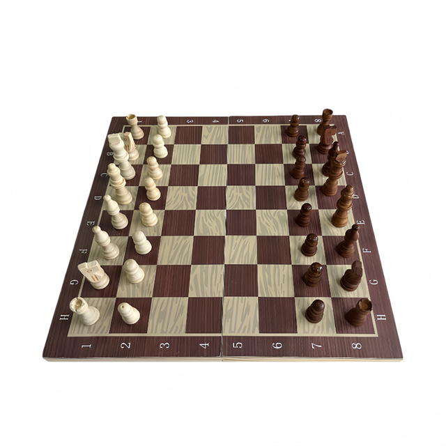 Educational Board Games Wooden Chess Board  3 in 1 Chess Game Custom Size Folding Chess Set