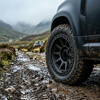 Rines de Aleación Todoterreno 4x4 Negros Satinados de Diseño Multirradio Profundo de 17, 18 y 20 Pulgadas, 5x127 6x139.7, Estilo Robusto, Compatibles con Tacoma, Bronco y Defender