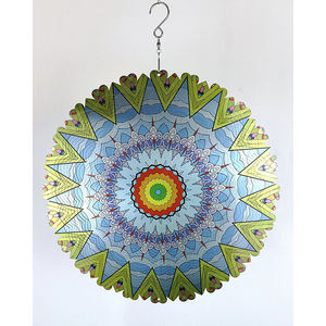 Decoración de Jardín, Molinillo de Viento 3D de Acero Inoxidable de 30 cm, Diseño de Flores Coloridas con Acabado Antiguo, Uso en Interiores y Exteriores, Logotipo Personalizado - Product Image 5