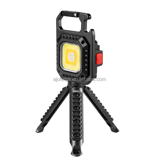 AJOTEQPT Mini Portable COB LED Flashlight Rechargeable Keychain with Tripod for Camping & Hiking Wholesale OEM Product