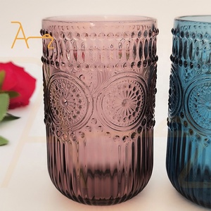 Bán Buôn Nổi Cổ Điển Màu Rượu Vang Đỏ Kính Nước Trái Cây Uống Ly Khách Sạn Nhà Hàng Đảng Tùy Chỉnh Cốc Thủy Tinh - Product Image 4