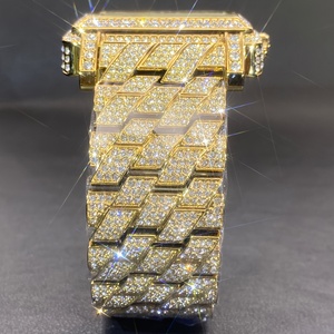 Orologio di Lusso Hip-Hop Dorato con Movimento <span class=keywords><strong>al</strong></span> <span class=keywords><strong>Quarzo</strong></span>, Calendario, Quadrante Quadrato, Numeri Romani e Lunetta con Strass Scintillanti - Product Image 4