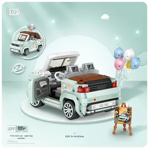 Lo Z1131 cabrio araba modeli çocuk erkek kız 40-Piece yapı taşları oyuncak hediye hayvanlar ve doğa tema - Product Image 6