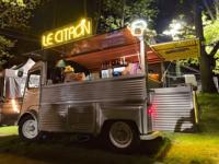 Camionnette alimentaire électrique rétro, directement de l'usine, avec crêpière électrique professionnelle pour festival des montgolfières
