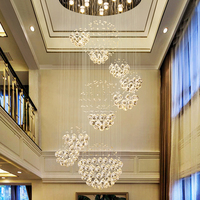 Offre Spéciale nouvelle spirale Led cristal hôtel lustre K9 Lustre De Cristal De Estar Do Lobby pendentif lumière Vintage accrocher la lumière