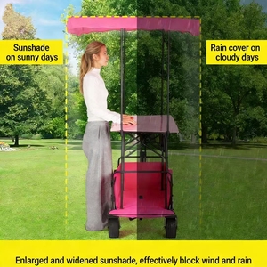 Carrito Plegable para Vendedores con Toldo y Mesa, Capacidad de 150L, Carro Resistente para Venta Ambulante, Mercados de Agricultores y Eventos al Aire Libre - Product Image 5