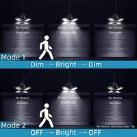 Lampes solaires de garage avec détecteur de mouvement, projecteur solaire, lampe de hangar, lampes suspendues, lustre, lumière de garage, 5 modes