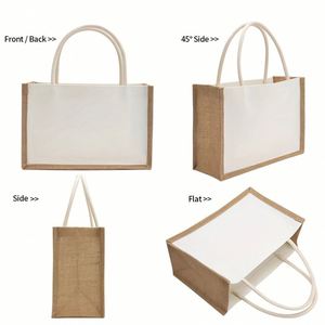 Bolsa de Yute Pintada a Mano con Asa Larga, Diseño de Letras, Logotipo Personalizable, Ecológica, Tamaño Mediano, Embalaje Universal - Product Image 2