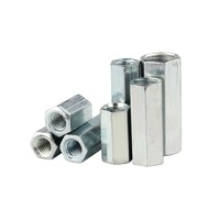 Entretoises hexagonales filetées en acier au carbone zingué M6 M8 M10 pour connexion de tiges filetées