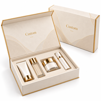 Boîte cadeau magnétique de luxe personnalisée, emballage rigide en papier avec logo et insert pour cosmétiques, parfums, soins de la peau, cadeaux