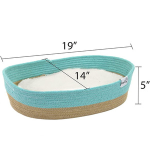 Lit pour chat tissé, ovale, bleu gris, pliable, pour chats, lavage à la main - Product Image 5