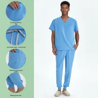 Tenues d'infirmière personnalisées avec logo, nouveau style, mode unisexe, blanches, médicales, élastiques, blouses d'hôpital, extensibles dans les 4 sens, en spandex dobby