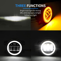 Feux antibrouillard LED Aurora 12V, lampe de conduite LED avec feux de jour et clignotants, phare antibrouillard de 4 pouces pour Wrangler Jeep Truck Car