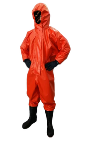 Traje Químico Encapsulado Ligero (FHIB Amarillo/Rojo) - PVC Ignífugo, Compatible con Respiradores para Industria/Laboratorio/Emergencias - Product Image 6