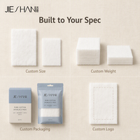 Tampons en coton spunlace OEM & ODM 6x8cm, épais, doux, carrés, pour le démaquillage du visage, coton biologique, biodégradable, logo personnalisé