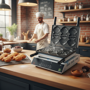 เครื่องทำเค้กปลาเกาหลีอัตโนมัติรุ่นใหม่ CookTech ทำจากสแตนเลส SUS304 ควบคุมด้วยระบบดิจิตอลอัจฉริยะ 6 ช่องทำฮอตเต็อก - Product Image 3