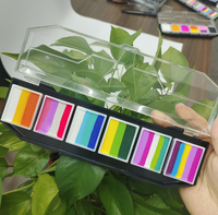 Nouvelle palette de maquillage corporel 6 couleurs, peinture pour le visage et le corps à base d'eau, effet arc-en-ciel UV, pour enfants