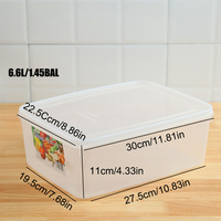Conteneurs de stockage alimentaire en plastique de haute qualité avec couvercles 5L 6L 7L Grand boîte de rangement transparente pour fruits et légumes de cuisine