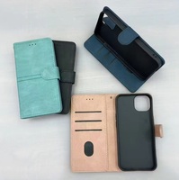 Étui portefeuille de luxe en cuir avec rabat, poches pour téléphone, rangement pour cartes de crédit et support intégré pour iPhone 13 14 15 16 17 18 Pro Max