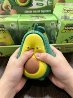 Boîte mystère Squishy en farine d'avocat à rebond lent, jouet sensoriel anti-stress et de décompression, doux, mignon, motif fruit de dessin animé, cadeau pour enfants
