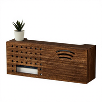 Soporte de Pared para Router WiFi de Madera Tallada de Gran Capacidad, Organizador de Cables, Estante de Almacenamiento para Sala de Estar, Diseño Moderno y Duradero