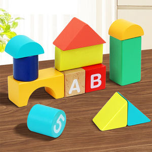 Montesori alfabet Nomor 105 buah blok bangunan DIY kota susun Puzzle permainan belajar mainan pendidikan untuk anak-anak laki-laki perempuan - Product Image 5