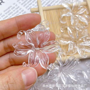 Perles en acrylique en forme d'iris translucides pour accessoires capillaires, usage quotidien, haute qualité, moulage par injection, fabriqué à Chaozhou - Product Image 3