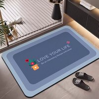 Tapis de sol de salle de bain en boue de diatomée HM, doux, séchage rapide, absorbant, antidérapant, 2,5 mm, logo personnalisé, marque privée, OEM, ODM