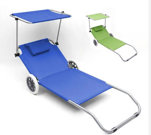 <span class=keywords><strong>Chaise</strong></span> <span class=keywords><strong>longue</strong></span> <span class=keywords><strong>de</strong></span> camping pliable robuste <span class=keywords><strong>avec</strong></span> <span class=keywords><strong>roues</strong></span> et parasol intégré pour pique-nique familial, idéale pour la <span class=keywords><strong>plage</strong></span> et les activités <span class=keywords><strong>de</strong></span> plein air - Product Image 1