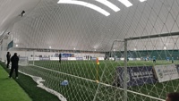 Estructura de membrana de arquitectura inflada por aire profesional, cúpula de campo de fútbol, diseño estructural inflable