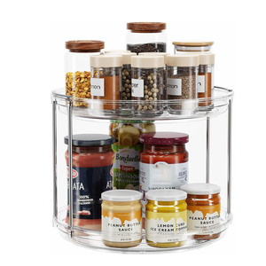 Support à épices rotatif en acrylique transparent, double, écologique, étanche, pour cuisine, armoire et garde-manger - Product Image 1