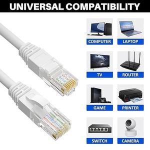 Câble Ethernet Cat5e haute vitesse 1,0 Gbit/s 350 MHz <span class=keywords><strong>RJ45</strong></span> plaqué or Cuivre sans oxygène UTP Garantie 5 ans pour Smart - Product Image 4