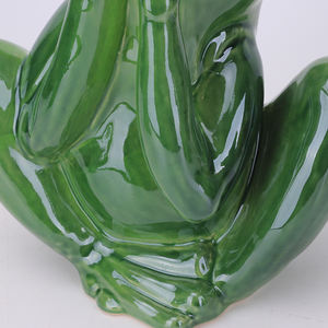 Redeco Ensemble de figurines grenouille <span class=keywords><strong>en</strong></span> céramique moderne No See no Hear no Speak, Evil Design Art Déco pour la maison Étagère de bureau Visdom Cadeau - Product Image 6