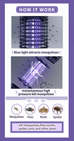 Saijzek Lámpara Mata Mosquitos UV Eléctrica de Alta Eficacia con Transformador de Alto Voltaje y Fotocatalizador LED USB