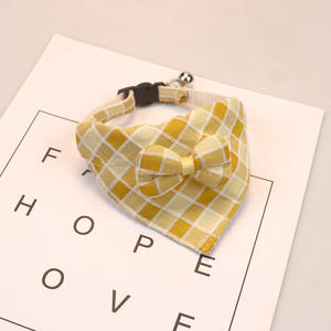 ปลอกคอแมวผ้าพันคอสุนัขลายสก็อตสามเหลี่ยมสำหรับสัตว์เลี้ยงผ้าผูกโบว์ - Product Image 5