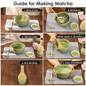 7-Piece Traditional Japanese-Style Ceramic Matcha <b>Tea</b> <b>Set</b> Engraved Bowl <b>Tea</b> Brush Polypropylene Whisk for <b>Tea</b> - Product Image 6